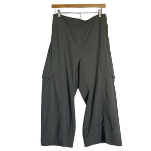 Lululemon Metropolis Maven High Rise Crop Size 10 Grey Sage Wide Leg Pull On